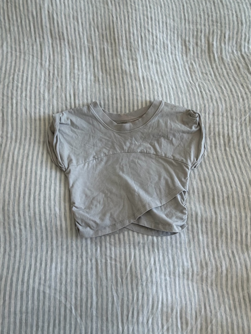 Free People Hot Shot Crossover Grey Cropped Top Size XS